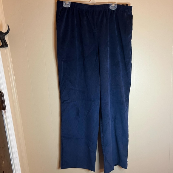 Alfred Dunner Blue Corduroy Size 16 Classic Fit Pant - Picture 1 of 6